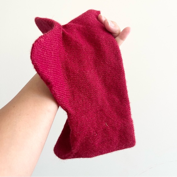 Classic Alpaca 100% Red Knit Stretch Soft Visor with Ear Covers Made in Peru OS - Picture 4 of 5